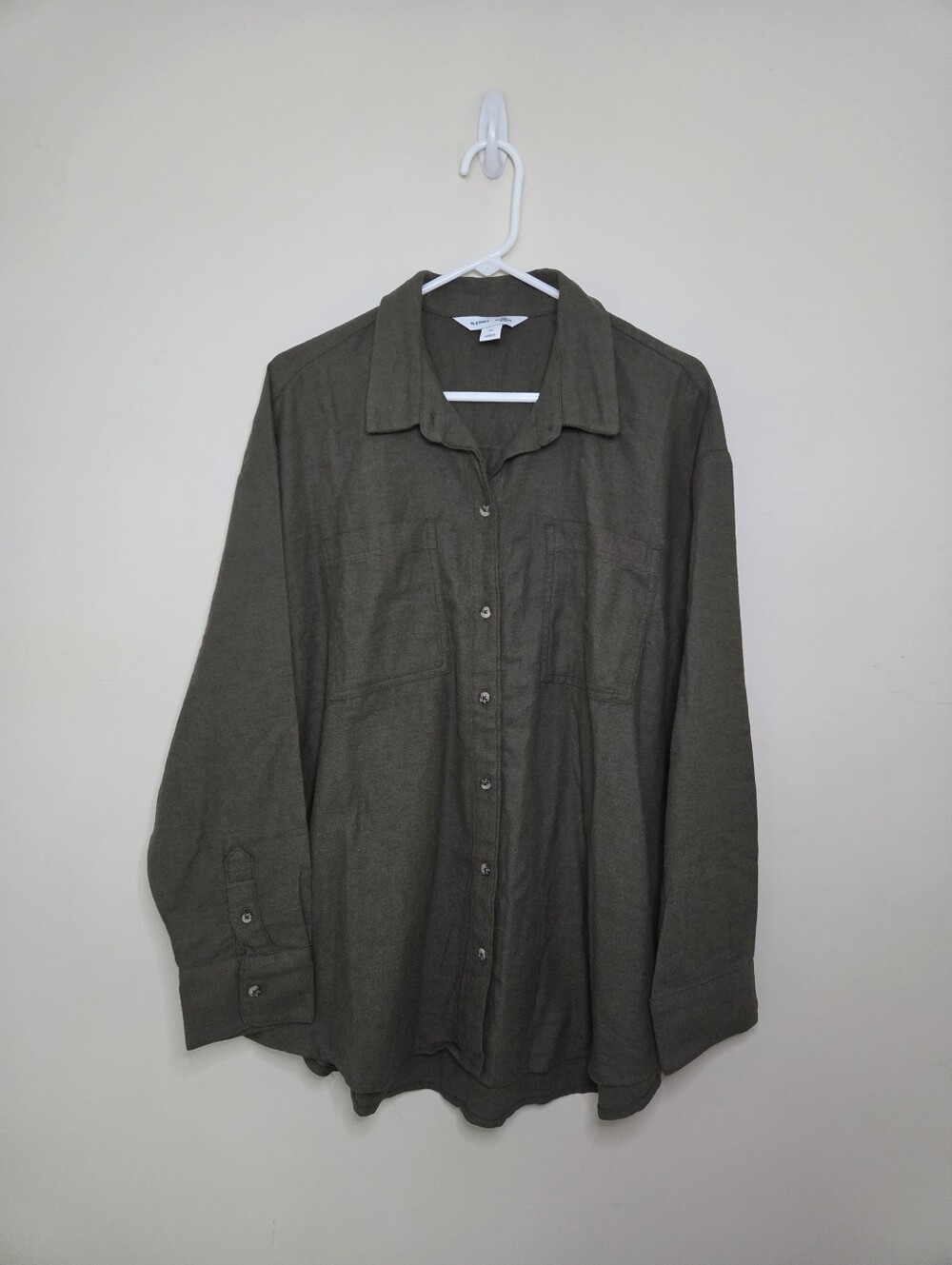Women's Old Navy Green The Boyfriend Button Down Shirt Sz XL